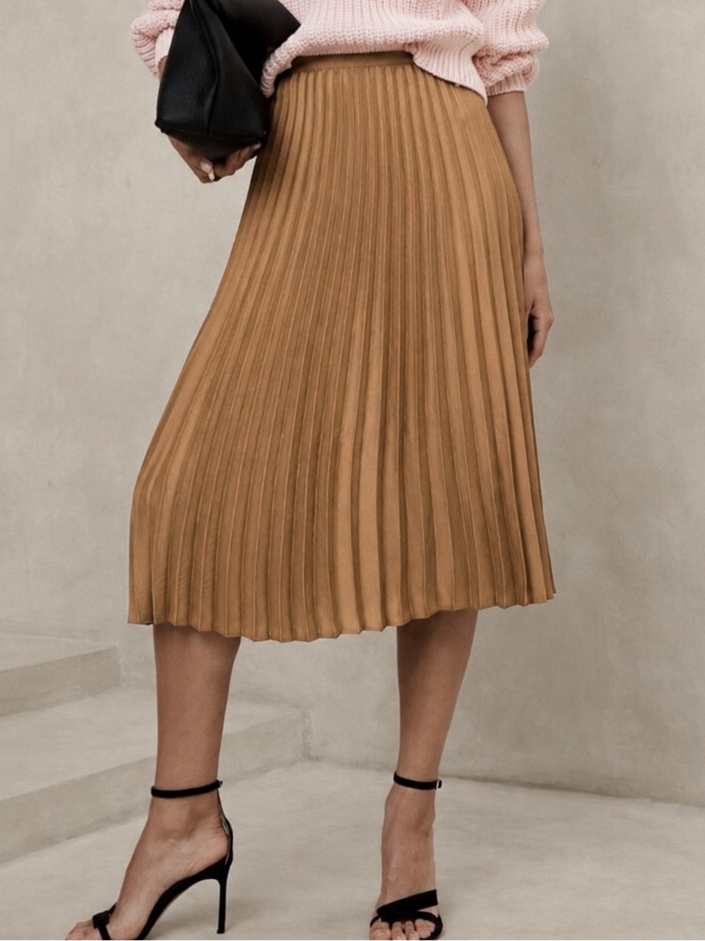 J.Crew Pleated Gold Midi Skirt